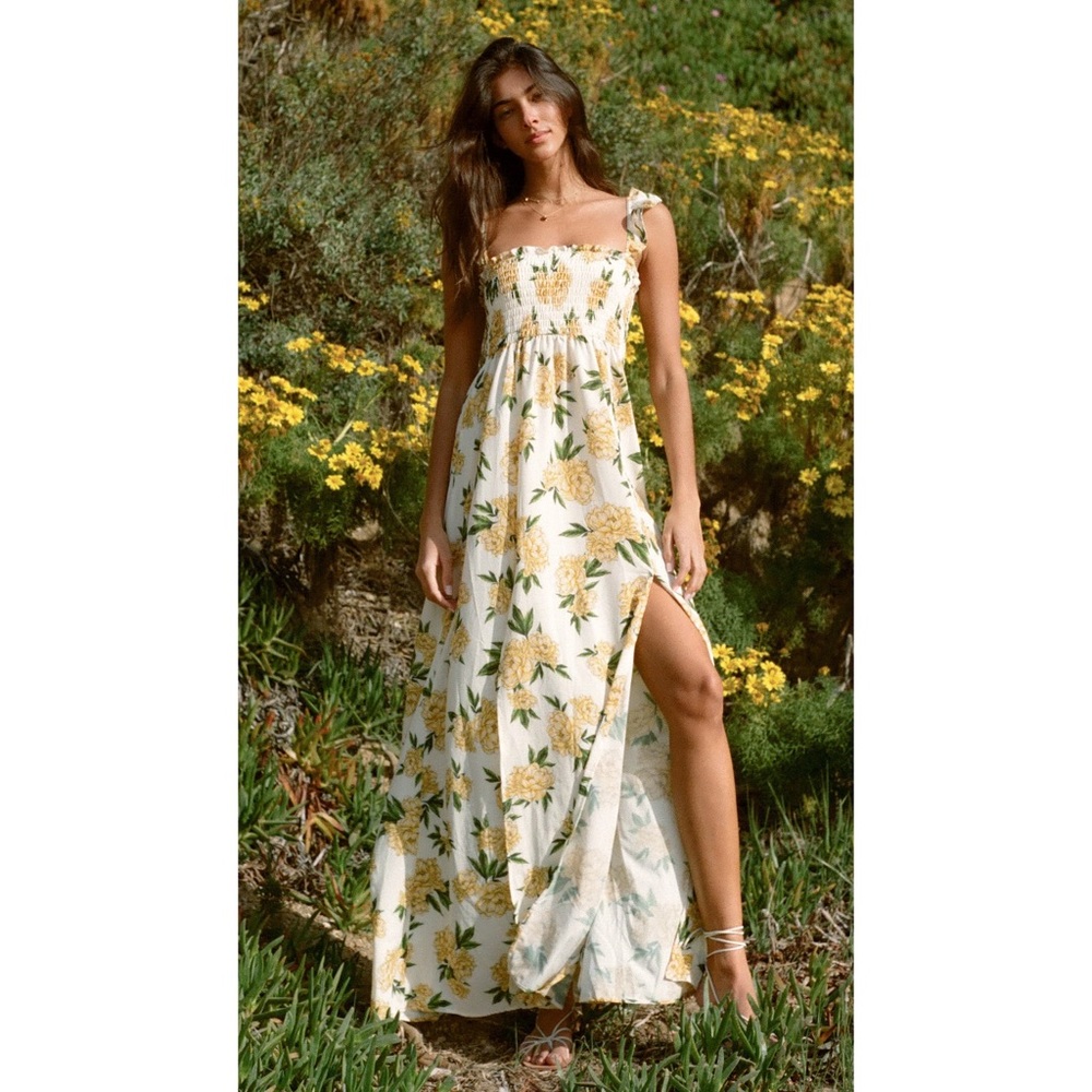 Agua Bendita Voila Leandra Maxi Dress in Deco Yellow